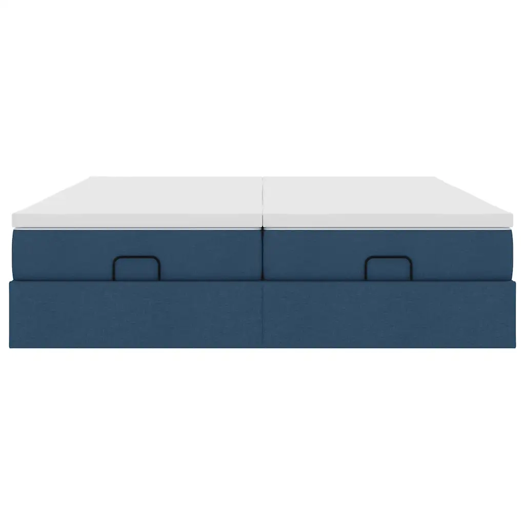 vidaXL Struttura Letto Pouf con Materassi Blu 160x200 cm in Tessuto