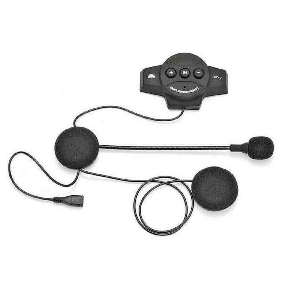 Trade Shop - Cuffie Auricolari Bluetooth Per Interno Casco Da Motocicletta Moto Con Microfono -