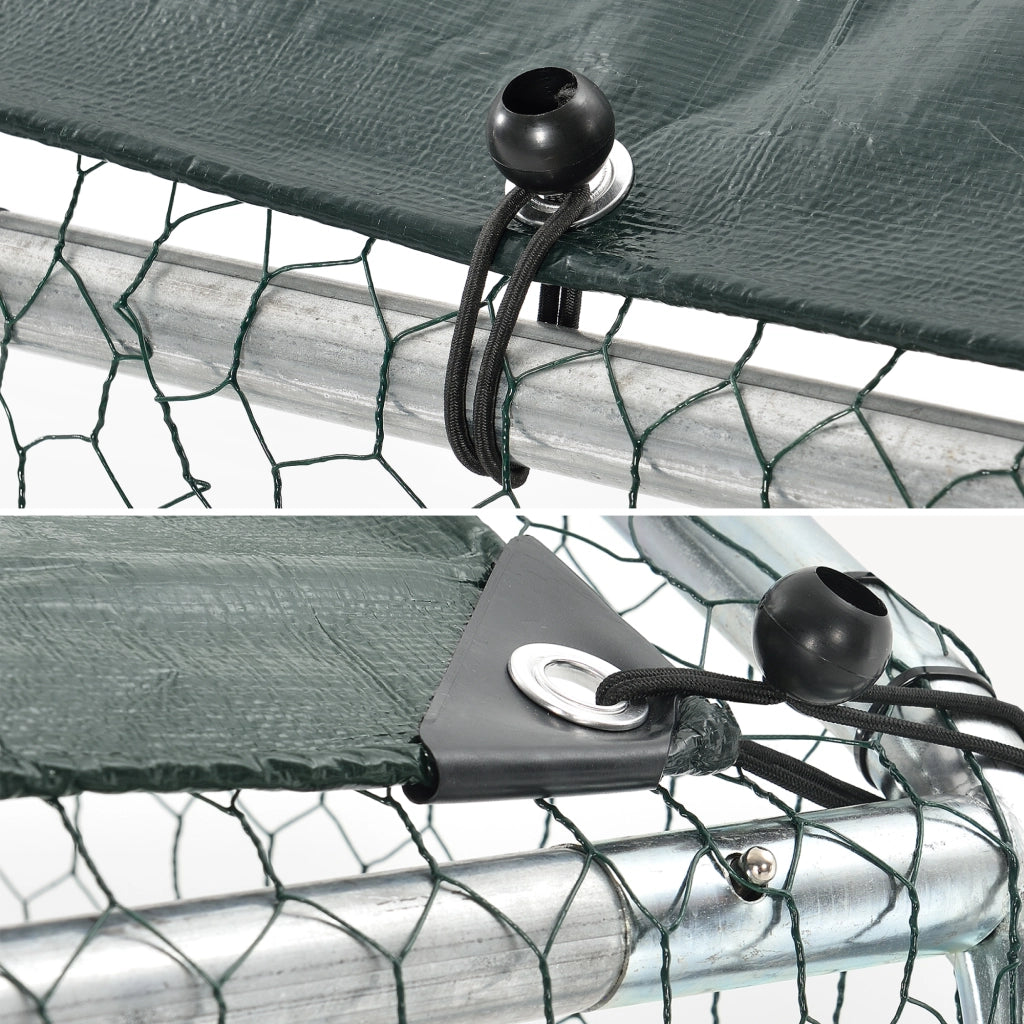 Gabbia per Pollame Wels con Tettuccio Parasole e Recinzione Rete Metallica 3x3x2 m pro.tec