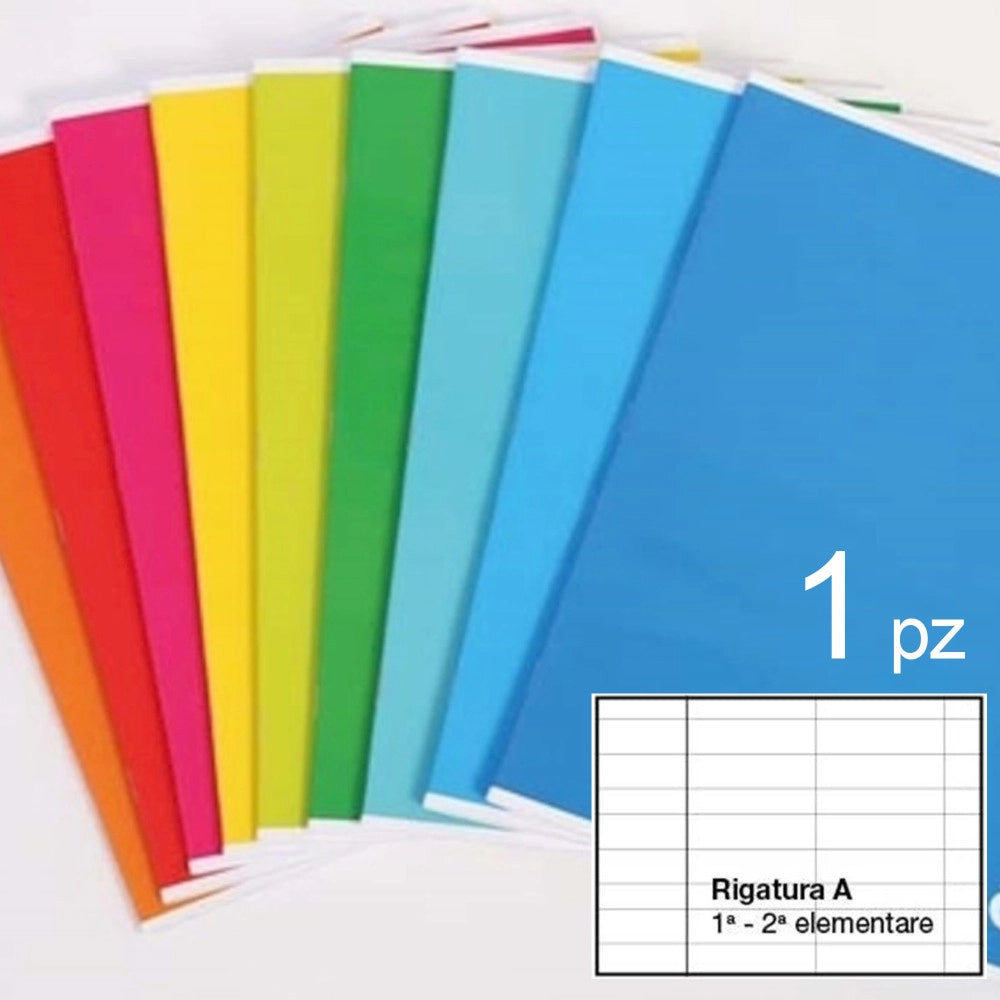 Trade Shop - Quaderno Maxi A4 A Righe Riga A 1 2 Elementari 80 Grammi Numero Fogli 80+r Color -