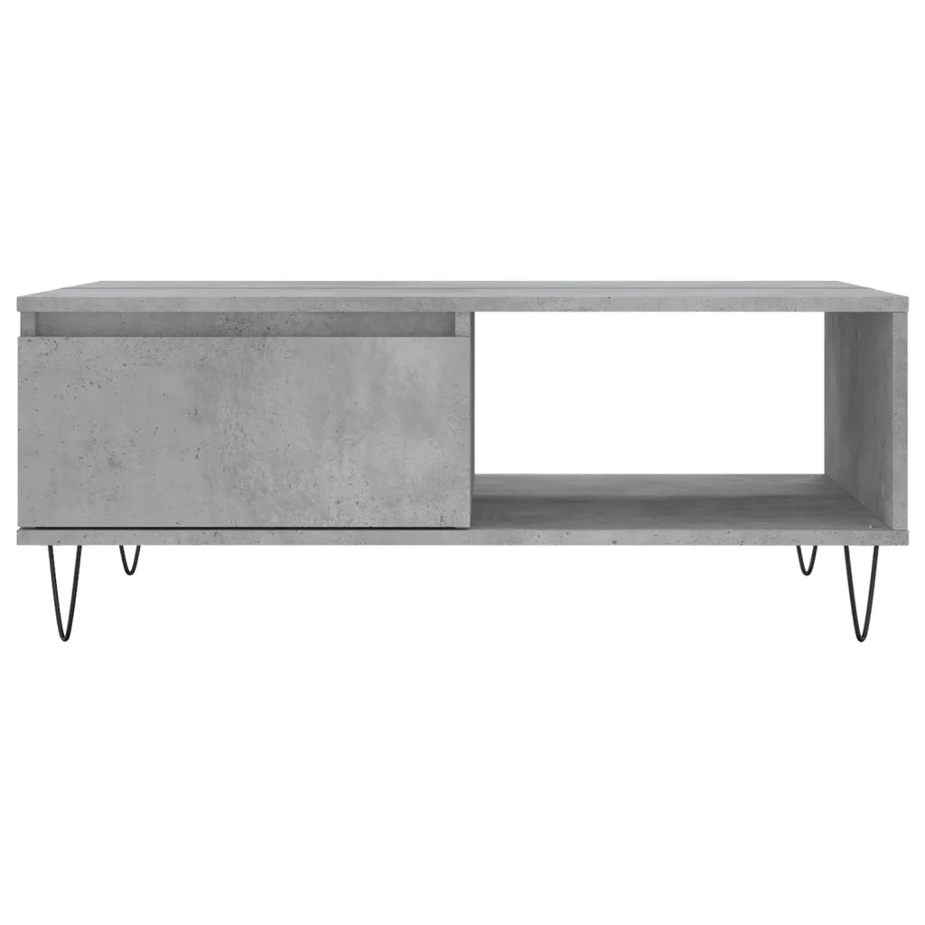 Tavolino da Salotto-Tavolino da soggiorno-Tavolo Grigio Cemento 90x60x35cm Legno Multistrato 852823