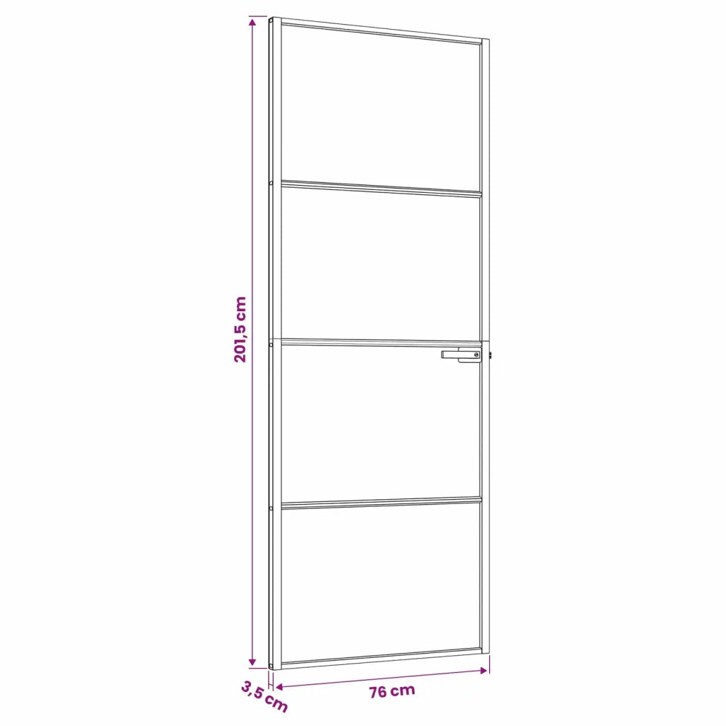 Porta Interna 76 x 201,5 cm Vetro Temperato e Alluminio 42054101