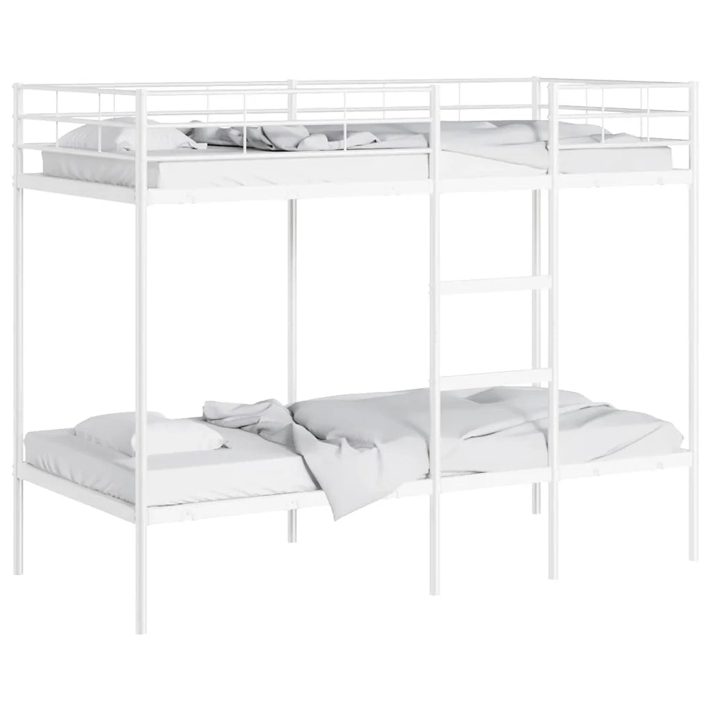 Letto a Castello senza Materasso Bianco 90x200 cm in Acciaio 42000329