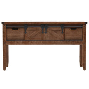 Tavolo Consolle | Tavolo d'Ingresso in Massello di Abete 131x35,5x75cm Marrone