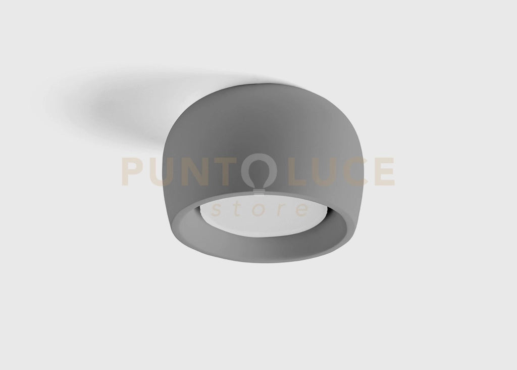 MYSIA lampada da Soffitto 1 Luce attacco GX53 Grigia RAL 7039 in gesso 11x11cm