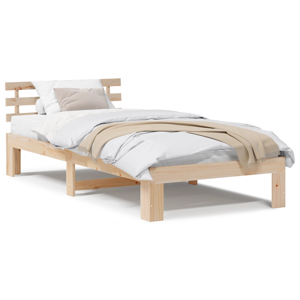Struttura del letto in legno di pino Naturale Legno 75 x 190 cm