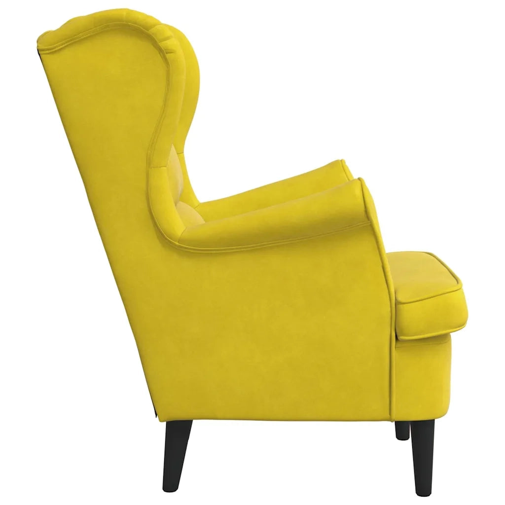 Poltrona-Divano Sedia Giallo Senape in Velluto