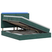 Letto con contenitore LED e materasso Verde Scuro 140 x 200 cm 3460077