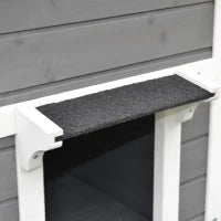 Cuccia per Gatti Rialzata con Balconcino e Tetto Impermeabile da Giardino Legno 115x66.5x74.7cm Grigio