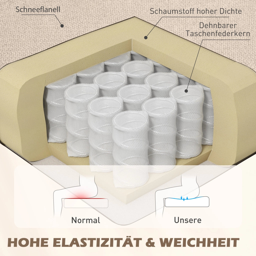 Poltrona Relax Imbottita con Poggiapiedi ¨C Zephmum ¨C Beige 74x87x102 cm