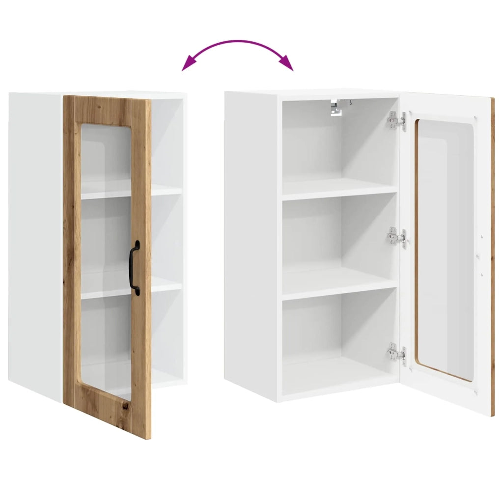 Mobile in vetro da parete LUCCA 2 pcs Rovere Artigianale 885004