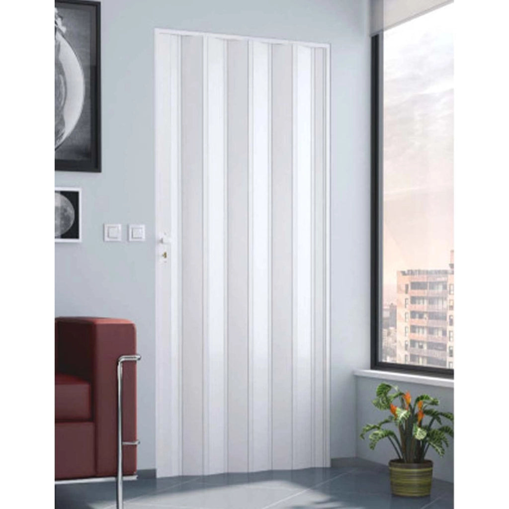 Porta a Soffietto con Maniglia in Kit Linea Extra in PVC 82 CMX210 Bianco