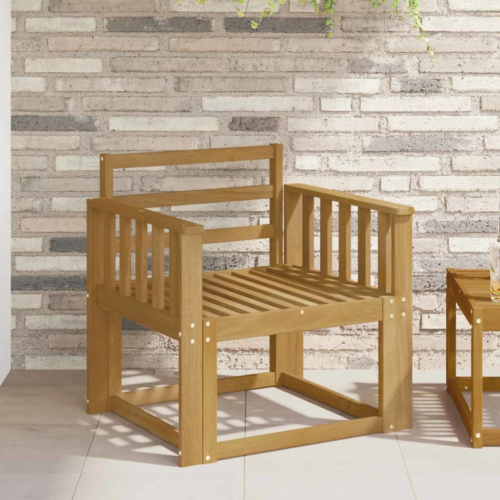 Set di divani da esterno Legno di Acacia Massello Bianco 3438968