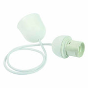 Portalampada filettato cavo 80cm attacco edison e27 ecova *** colore bianco, confezione 1