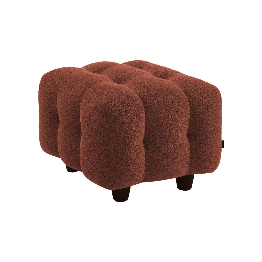 Poggiapiedi bouclé strutturata per divano a 2 posti, terracotta