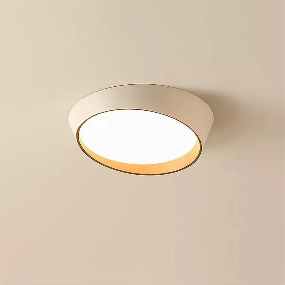 Trade Shop - Plafoniera Led 68w Bianco Oro Lampadario Soffitto Tondo Irregolare Luce Naturale 32781 -