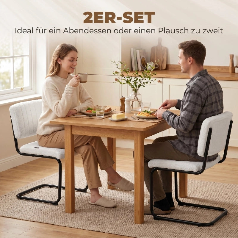 SEDIE da pranzo Freischwinger Set da 2 pezzi 48x55x76 cm Crema