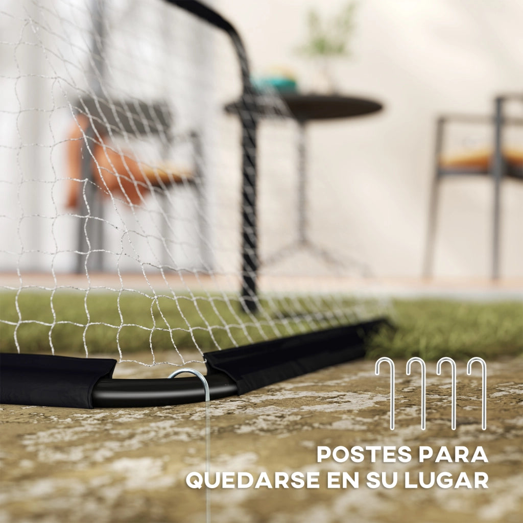Set di 2 Porte da Calcio Pieghevoli per Esterno ¨C zephmum ¨C Nero 90x36x60 cm