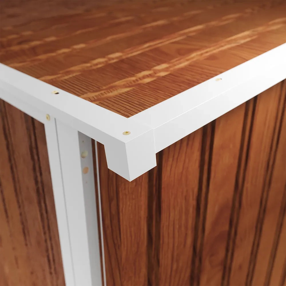 Casetta da giardino in acciaio zincato effetto legno 1,51x1,03xh1,96 m - 48kg- 1,55 metri quadri