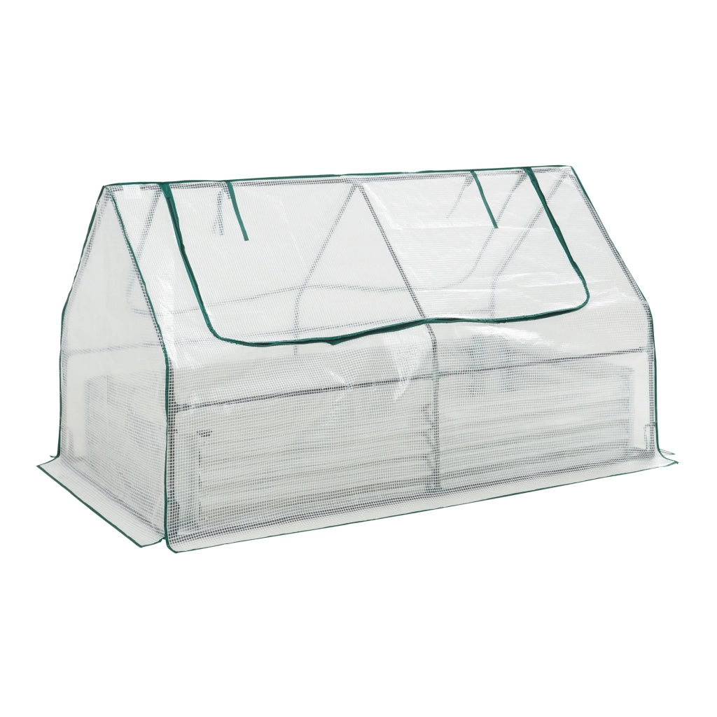 Fioriera rialzata con pellicola per serra 186 x 96 x 98 cm bianca 03_0009509