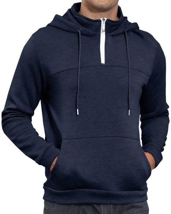 Maglione Casual Uomo - Lunga Manica - Cinturino - Cappuccio - Leggero - Materiale Ultraleggero - Maglione a Manica Lunga