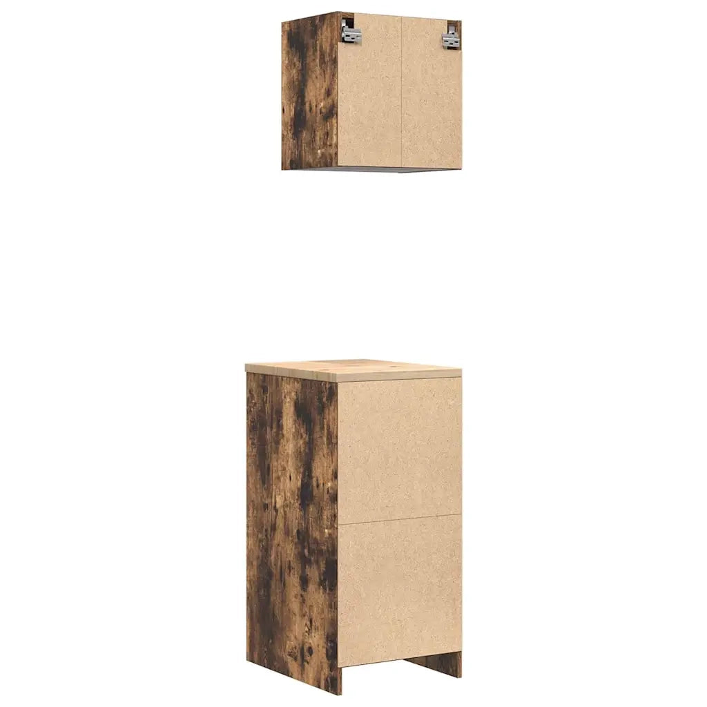 Armadi da Garage 2 pz Rovere Fumo in Legno Multistrato CFW6614996