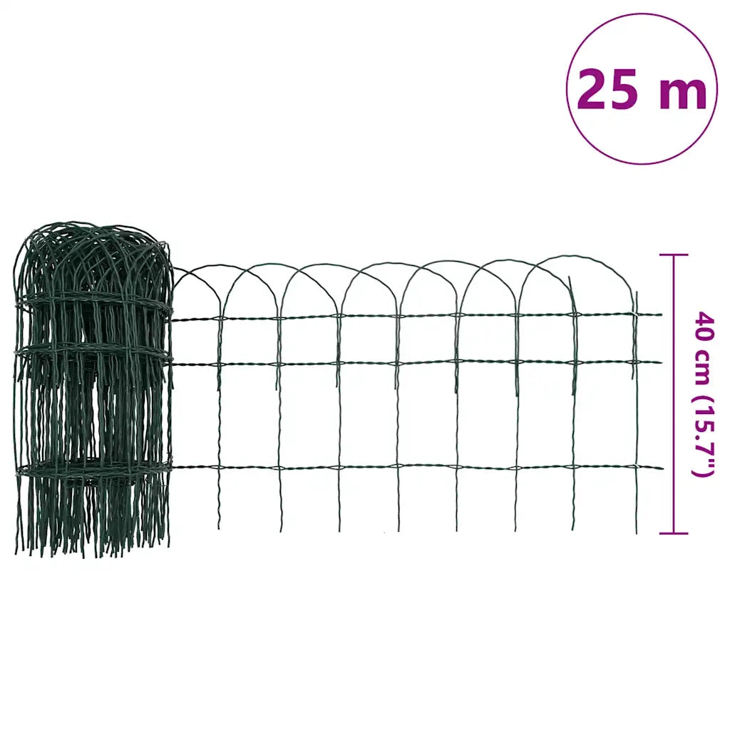 Recinzione per Giardino in Ferro Verniciato a Polvere 25x0,4 m 141072