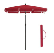 Ombrellone da balcone rettangolare 2 x 1,25 m Protezione UPF 50+ ombrellone in tela con copertura borsa per il trasporto terrazza giardino senza base rosso 12_0001750