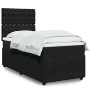 Giroletto a Molle con Materasso Nero 90x190 cm in Velluto