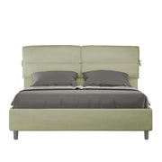 Letto imbottito Matrimoniale 160x190 cm Nandy - Con rete,Microfibra,Tè verde