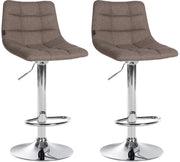 Set di 2 sgabelli da bar Jerry Fabric Tortora,cromo