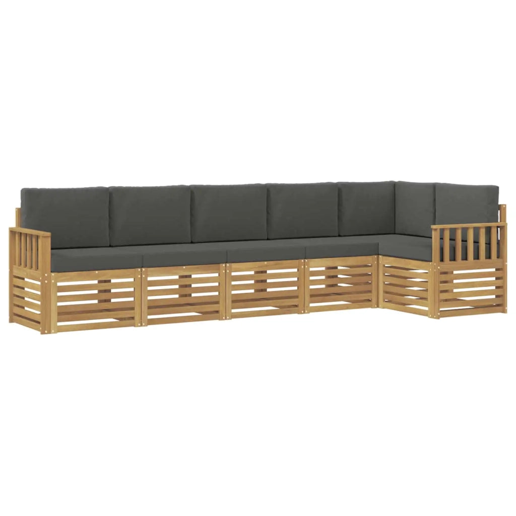 Set di divani da esterno 6 pcs Bianco e Antracite