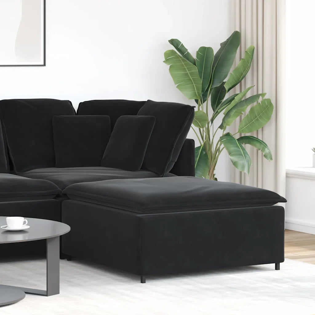 Divano da Giardino-Modulo Poggiapiedi Divano Modulare Nero 100x100x48 cm