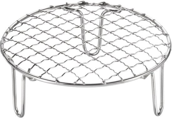 Griglia Rotonda in Acciaio Inossidabile 15 cm con 50 mm Pedane per Grigliare, Cuocere, Stufare e BBQ