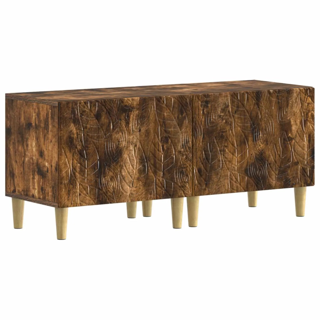 Mobile TV LED a 5 pezzi Rovere Fumo Legno ingegnerizzato 3416765