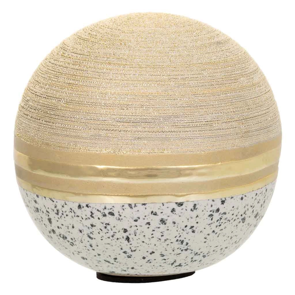 Sfera decorativa in ceramica dorata 10,5x10,5x10,5h