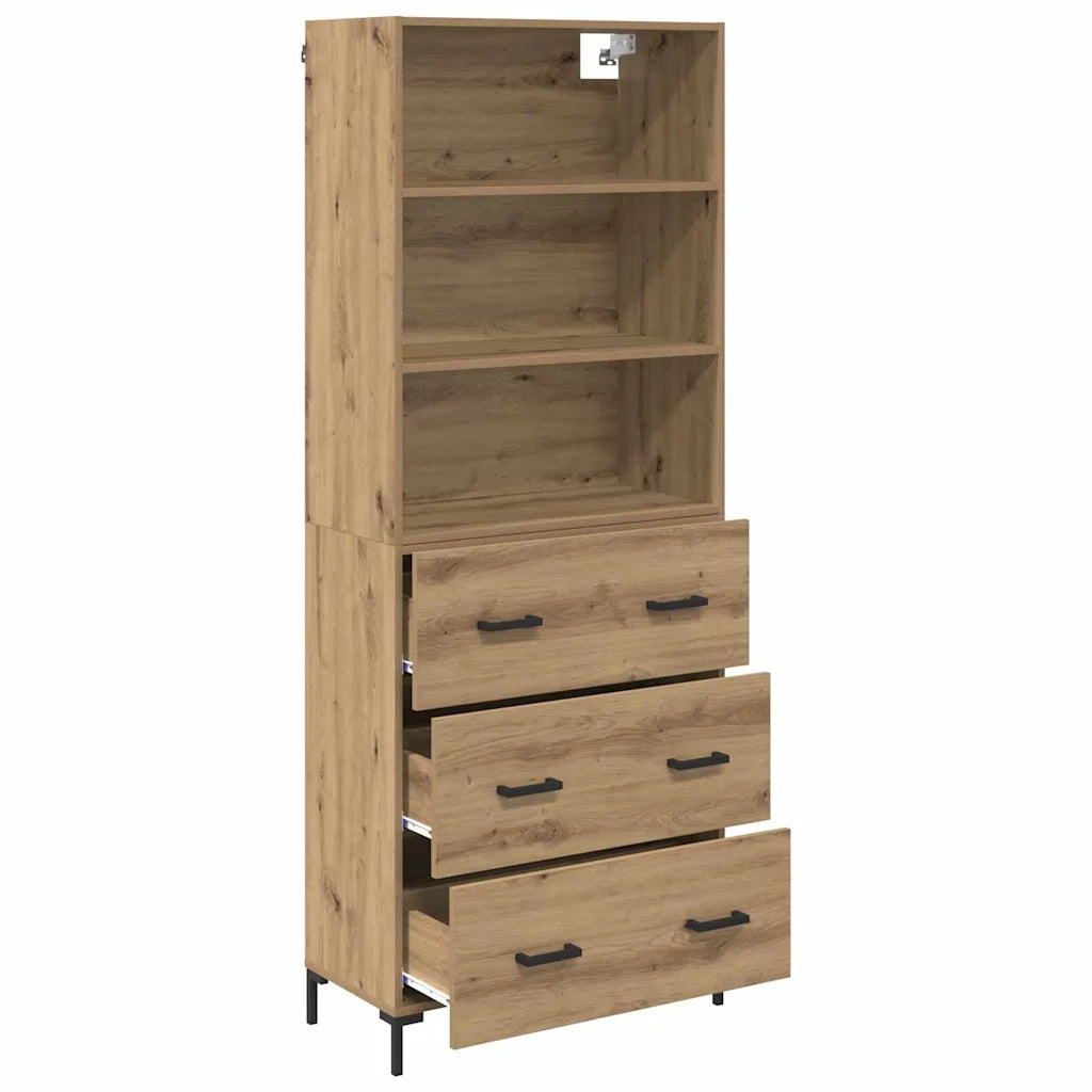 Credenza | Madia | Buffet da pranzo | Armadio da pranzo con cassetto Rovere artigianale 69,5 x 34 x 180 cm