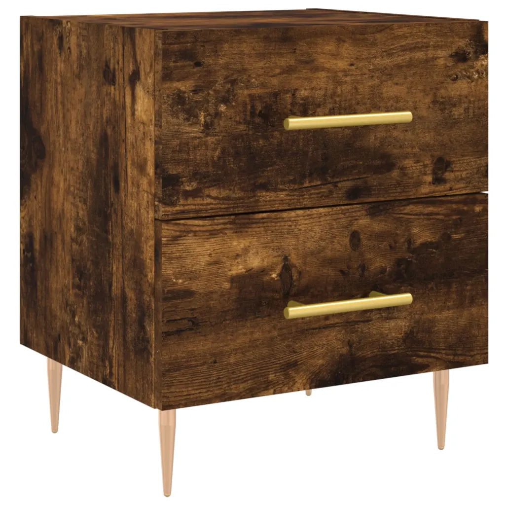 Comodino Rovere Fumo 40x35x47,5 cm in Legno Multistrato 827286