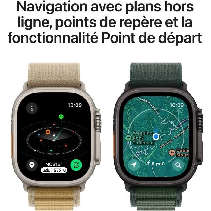 Apple Watch Ultra 2 GPS + Cellular - 49mm - Cassa in titanio naturale - Cinturino Alpine Loop marrone chiaro - Large