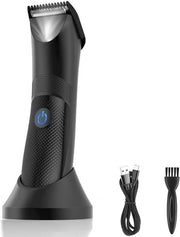 Trimmer elettrico wireless per uomo con illuminazione LED, impermeabile, adatto per uso in acqua e in aria, lama rasatrice lavabile per la rimozione dei peli di crescita.