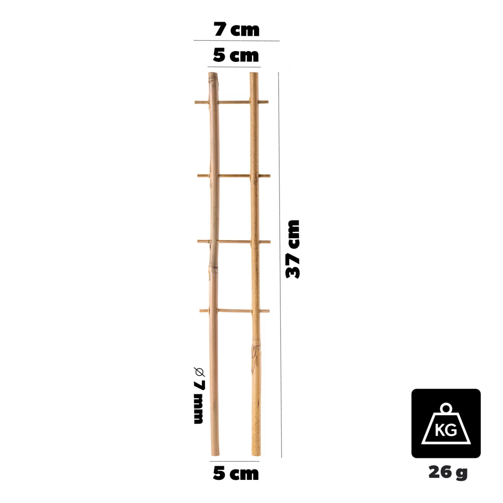 Scala di supporto per piante in bambù KADAX, 38 cm, per fiori, con doppio supporto