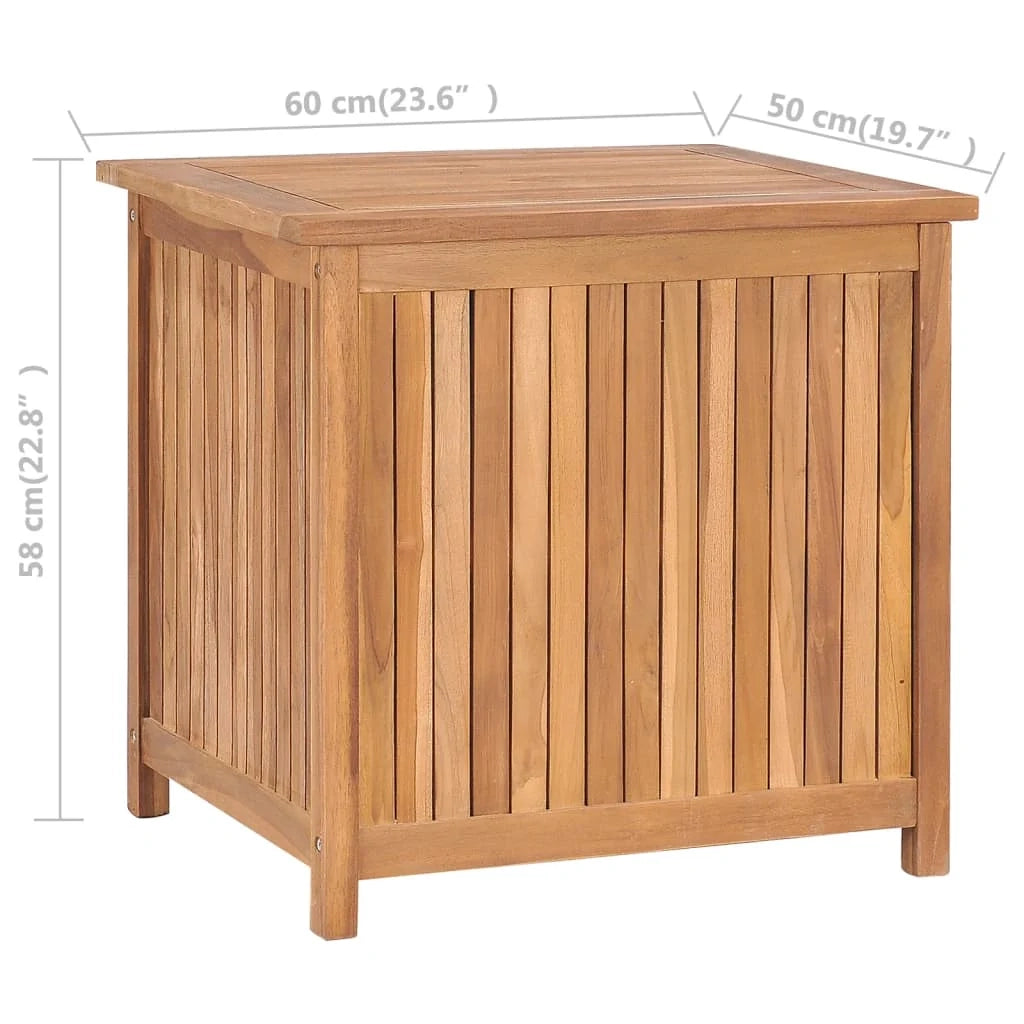 Cassetta portaoggetti per mobili da giardino 60 x 50 x 58 cm in legno massello di teak 02_0013040