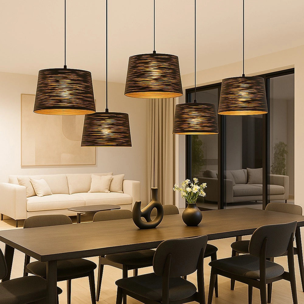 Trade Shop - Lampadario Minimal A Sospensione In Metallo Opaco Con Interno Ramato Attacco E27 Ip20 A73 -