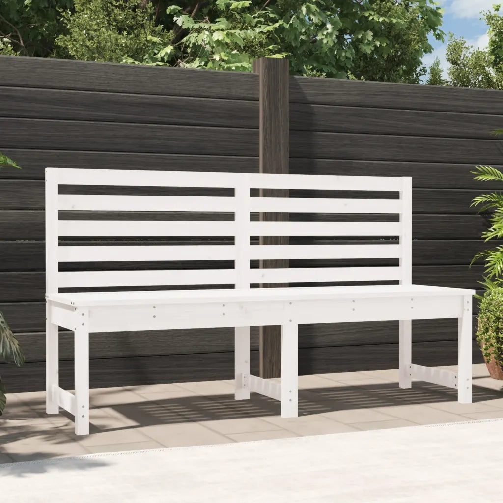 Panchina da Giardino | Panca da Giardino Bianca 157,5 cm in Legno Massello di Pino
