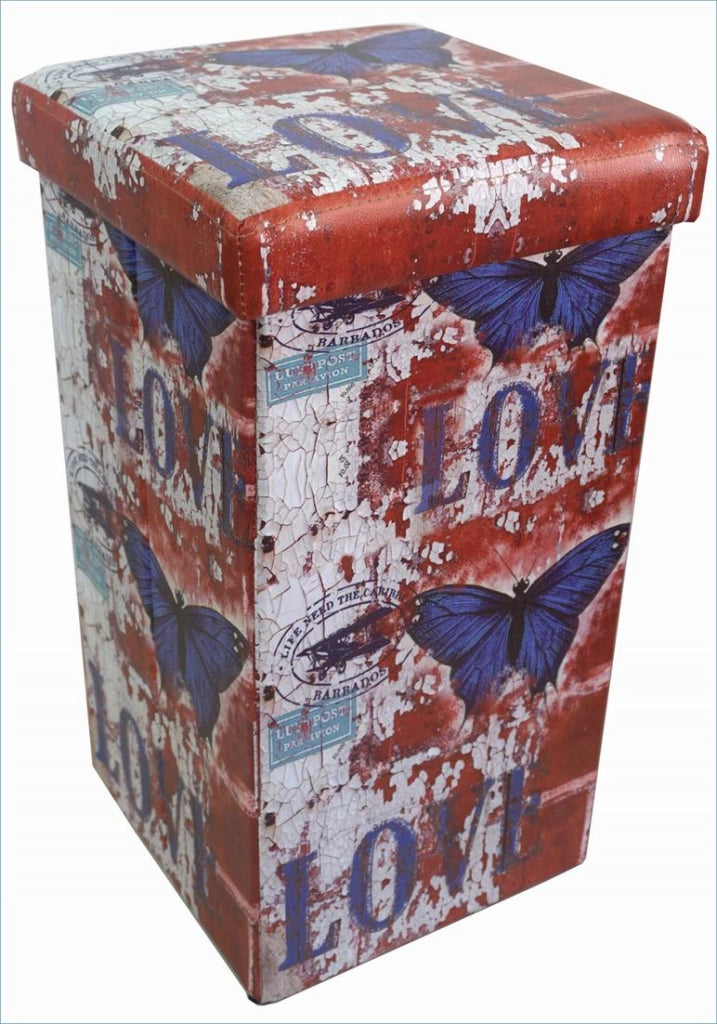 Biscottini Pouf contenitore richiudibile in ecopelle Praticissimo 32x32x60 realizzato