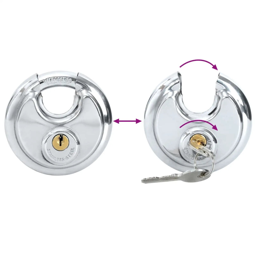 Lucchetti Discus con Chiavi 2 pz Argento 9 x 2,8 x 9 cm CFW5316542