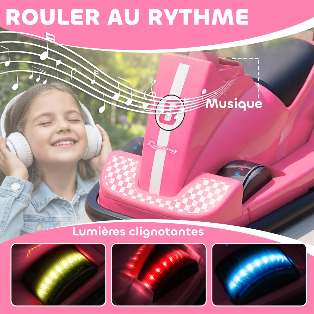 Auto Tampone Bambini 6V ¨C zephmum ¨C Rosa 74x53x48cm