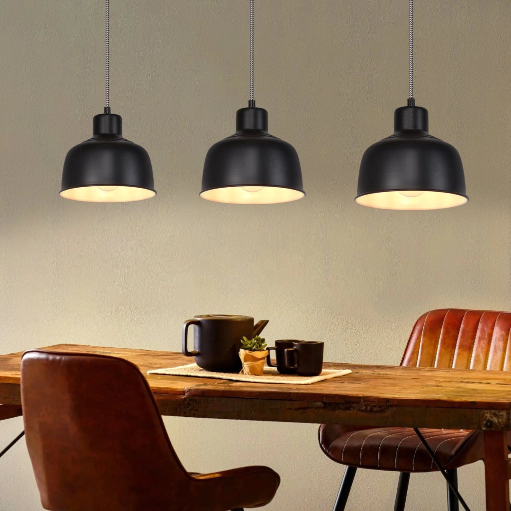 Lampada a sospensione ZMH metallo nero diametro 170 cm E27 vintage per sala da pranzo soggiorno camera e ufficio