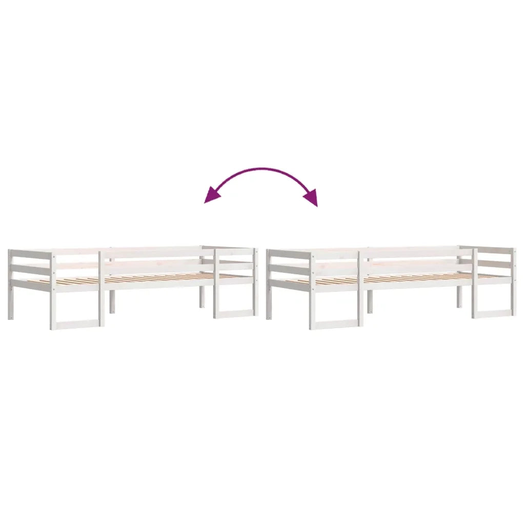 Giroletto per Bambini-Struttura Letto Bambini Bianco 90x190cm in Legno Massello di Pino 983826