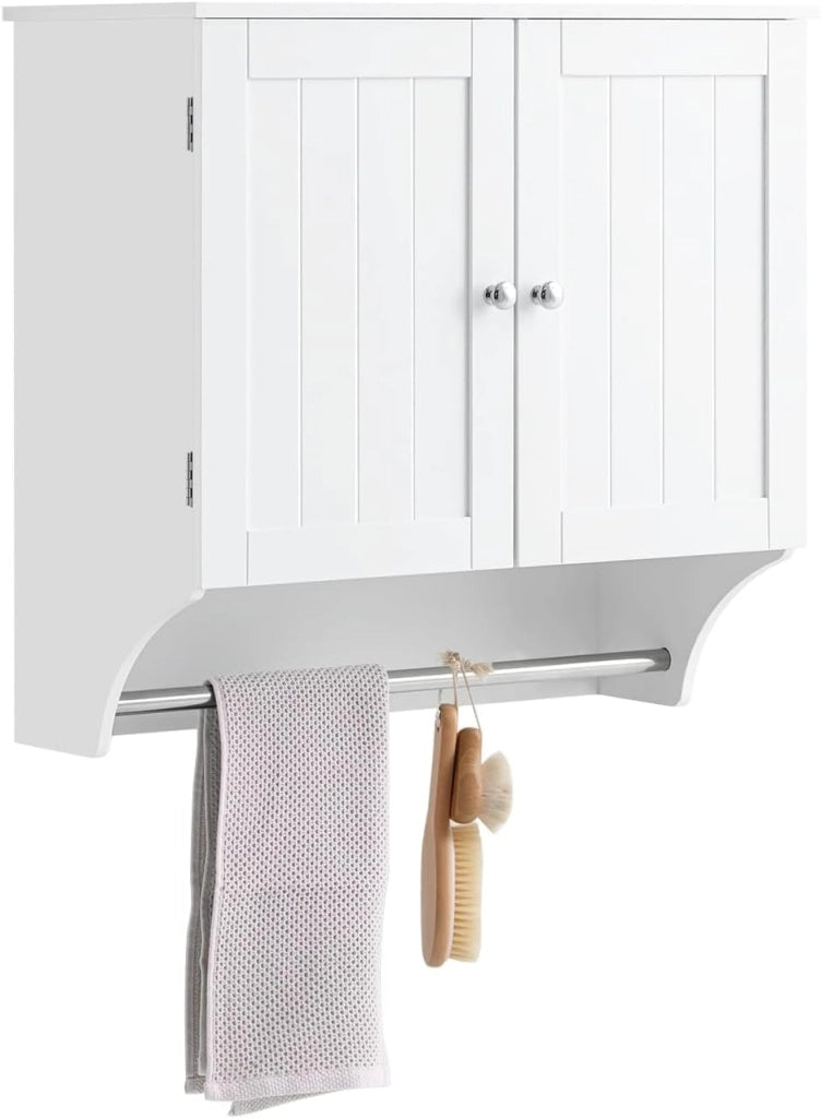 Pensile Bagno Mobile Bagno Sospeso con Mensola, Design Salvaspazio, Regali Regolabili, 60x30x60 cm, per Bagni Piccoli e Cucine BZR84-W